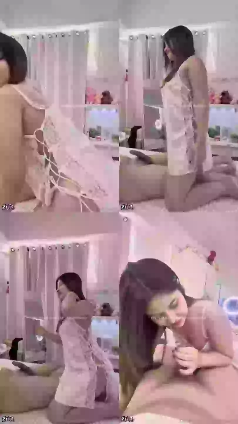 ใหม่ น้องไอริน irinzrnpeach ก่อนนอนชวนแฟนเย็ด ขึ้นขย่มกระเด้าใส่กันเย็ดกันจนแตกใน